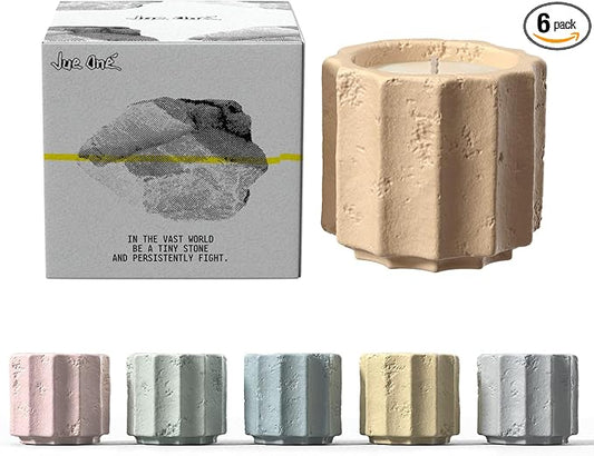 JueOne Scented Candles Set for Home, 6 Pack Natural Soy Wax Candle Gift Set, Non-Toxic Cement Jar Candles, Luxury Aromathe...