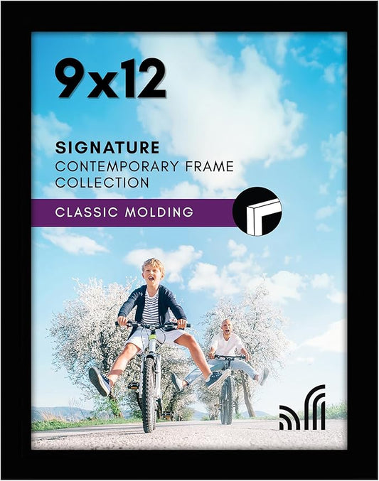 Americanflat 9x12 Picture Frame with Shatter-Resistant Glass - Signature Collection - Gallery-Style Frames Made of Enginee...