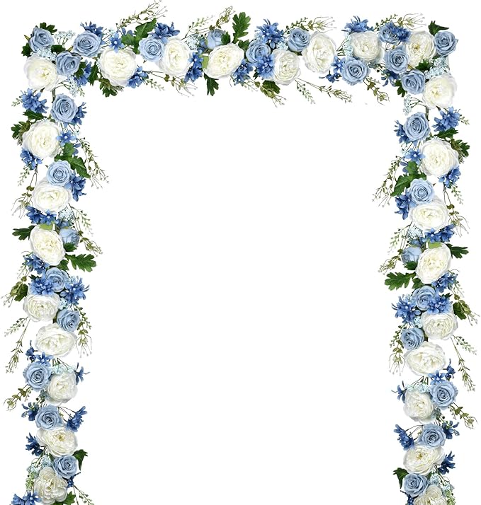 Lvydec 2 Pack Artificial Peony Flower Garland - 6ft Silk Peony Red Flower Garland Arch Flower Vine for Wedding Party Table...