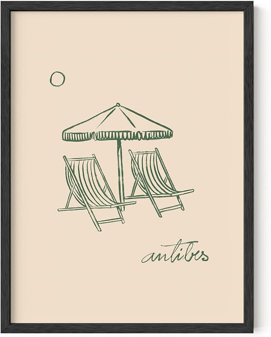 HAUS AND HUES Aesthetic Beach Prints - Modern Art Wall Decor Bohemian Coastal Art for Aesthetic Room Posters, Black and Be...