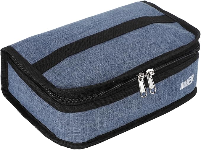 MIER Small Lunch Bag for Kids & Adults Compact Insulated Lunch Box Portable Thermal Mini Cooler for Work School Travel, Bl...