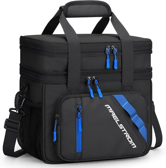 Maelstrom Lunch Box, 20L Insulated Lunch Bag for Men Women, Expandable Double Deck Leakproof Cooler Bag with 6 Pockets, Re...