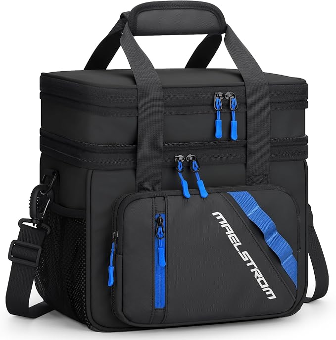 Maelstrom Lunch Box, 20L Insulated Lunch Bag for Men Women, Expandable Double Deck Leakproof Cooler Bag with 6 Pockets, Re...