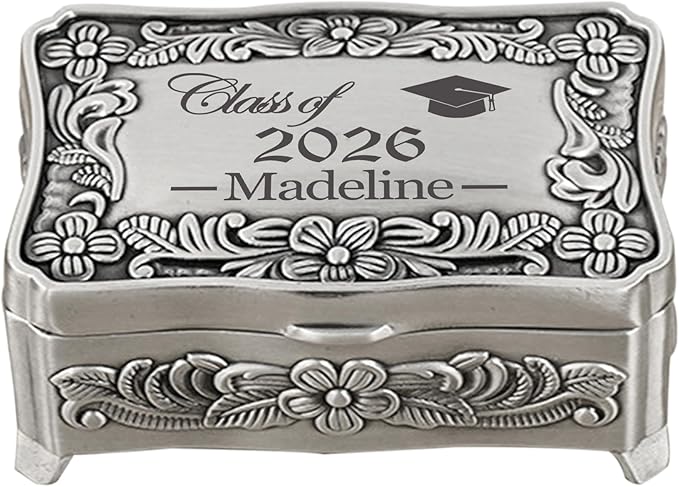 Personalized Graduation Gifts for Women Girls Small Metal Keepsake Box Custom Her Name - 2026 Graduation Jewelry Gift Box ...