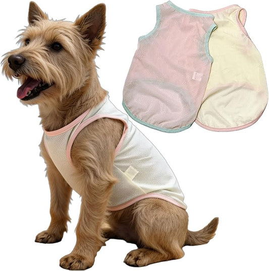 2Pcs Cooling Shirts for Small Dogs, Sleeveless Dog Vest, Lightweight Breathable Dog Summer Tank Top Sun Protection Shirts ...