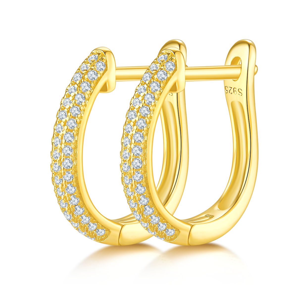 S925 Sterling Silver 98pcs Moissanite Huggie Hoop Earrings For Women 16mm Platinum Plated GRA Certified Gift Box Hypoallergenic 3 Colors