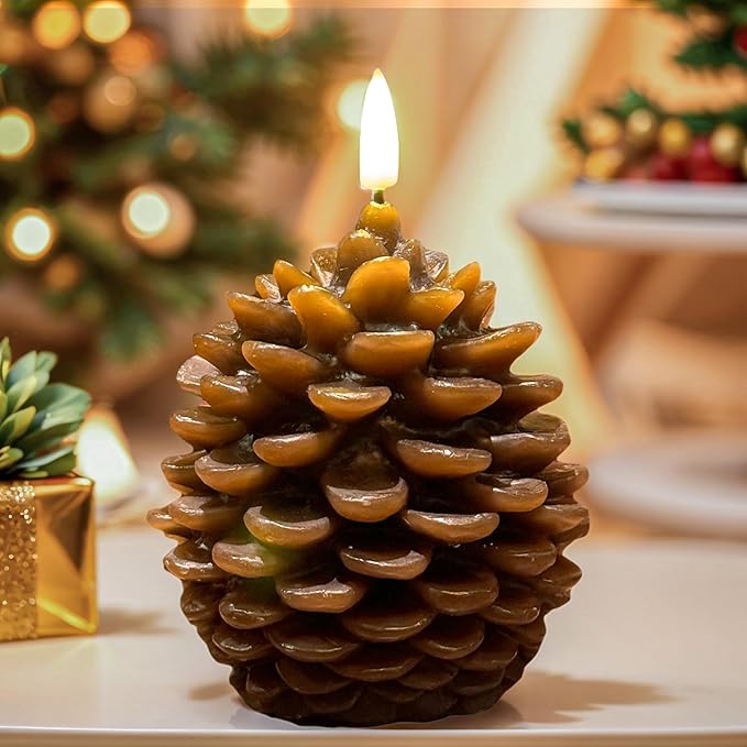 xin ming Flameless Candles, Battery Operated LED Candles with Timer, Dimmable Warm White Flickering Light, Ideal for Rusti...