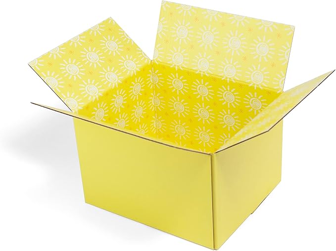 Great Papers! GiftIn Corrugated Shipping Box, Sunshine Design, Care Package, for Gifts, Small Business, Weddings, and Clas...