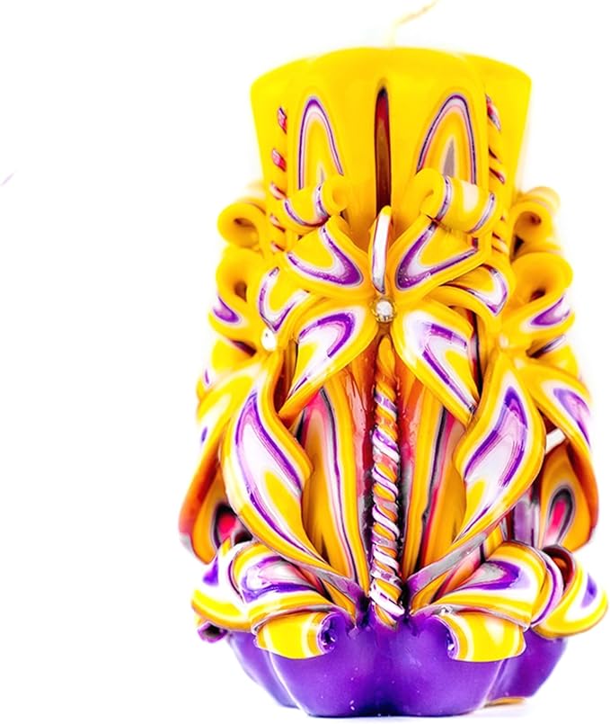 Carved Candle Artisan, Handcrafted Decorative Dipped, Home Decor, Fancy Unique Birthday Gift, New Year, Large, Thanksgivin...