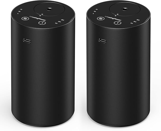Waterless Essential Oil Diffuser, Rechargeable Scent Diffusers with 3 Mist Levels & Timers, Portable Aromatherapy Diffuser...