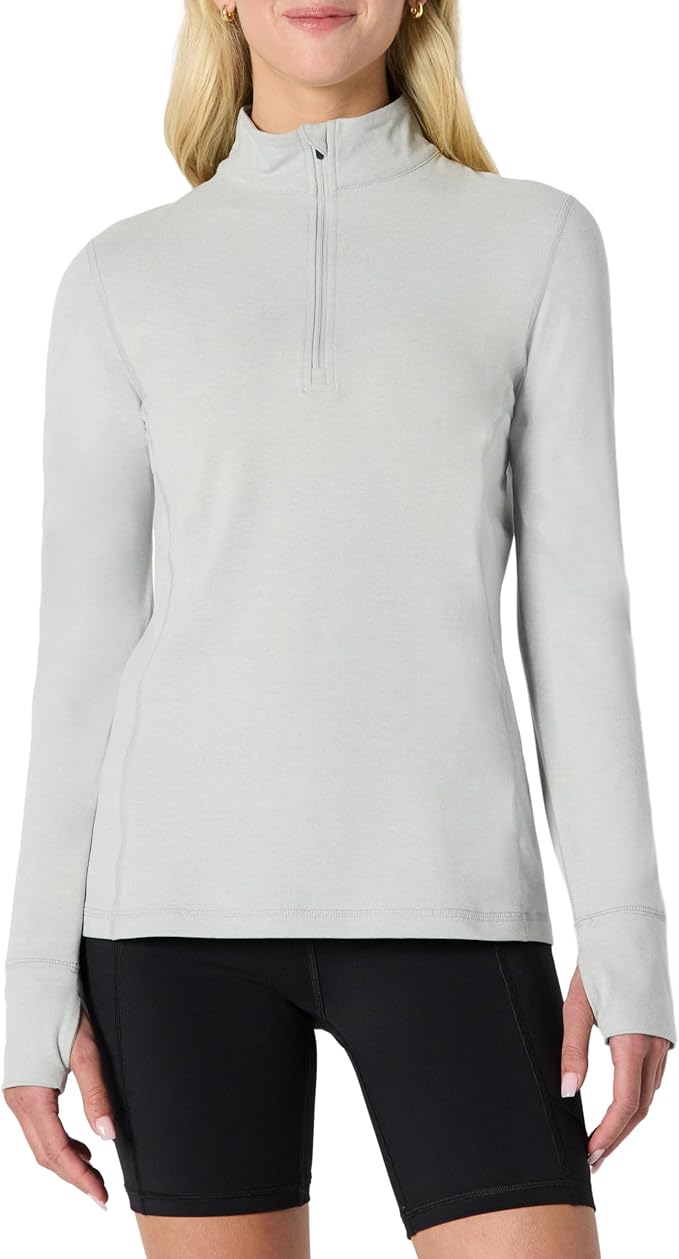 Amazon Essentials Women's Athletic Soft Performance Lightweight Quarter-Zip Long Sleeve Workout Top