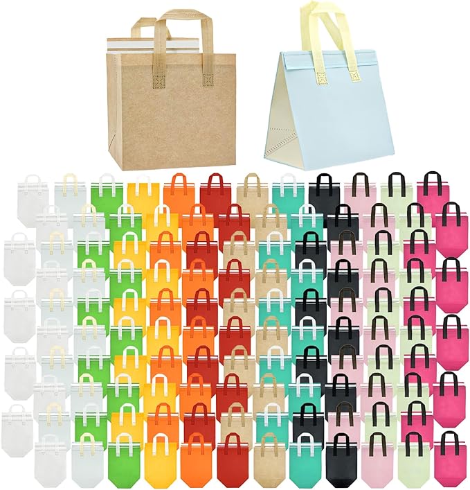 120 Pcs Insulated Take Out Bags Bulk in Thermal Insulation Lunch Bag for Hot Cold Food Pizza Coffee Milk Tea Delivery Cool...