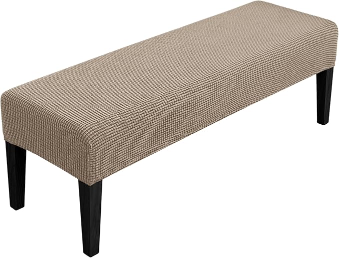 SPRINGRICO Stretch Dining Bench Cover, Removable Bench Slipcover Washable Bench Seat Protector Rectangle Bench Cover for D...