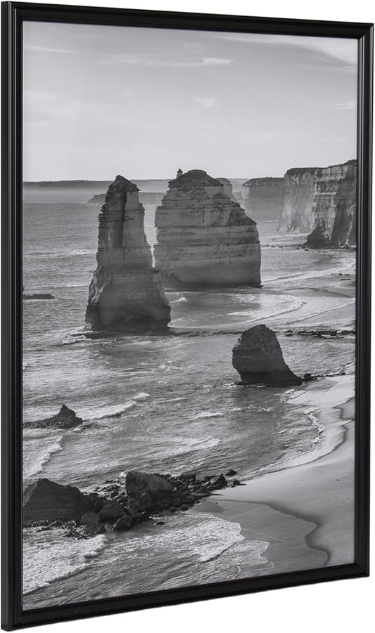 Kate and Laurel Adlynn Modern Rectangle Poster Frame, 20 x 26, Black, Minimal Large Photo Frame for Use as Movie Poster Di...