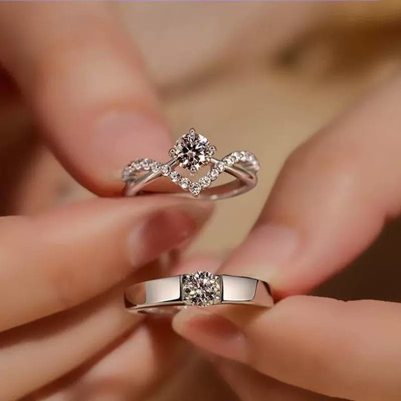 Crown Moissanite Ring For Women, Simulated Diamond Engagement Wedding Ring, Qixi Gift For Girlfriend