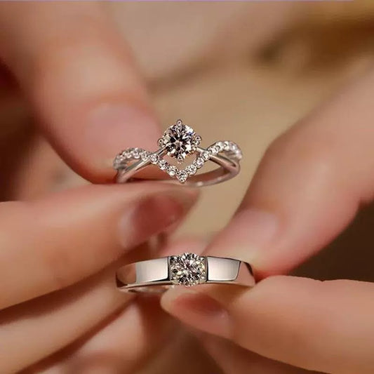 Crown Moissanite Ring For Women, Simulated Diamond Engagement Wedding Ring, Qixi Gift For Girlfriend
