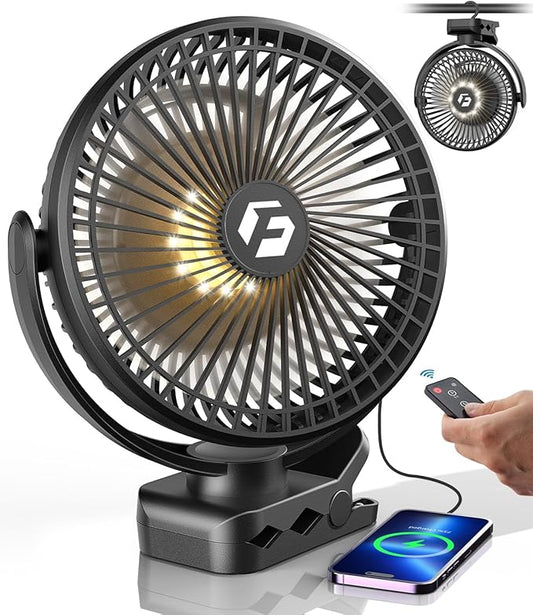 40000mAh Clip on Fan for Golf Cart - 8-inch Portable Rechargeable Fans - Max Up to 150Hrs Work Time - Battery Operated Fan...
