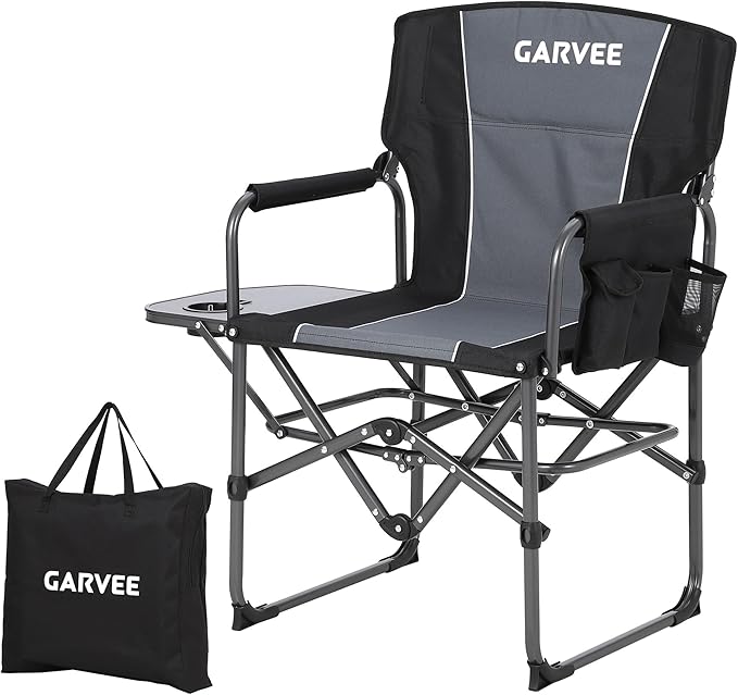 GarveeLife Oversized Directors Camping Chair, Portable Folding Chair for Adults Support 400 lbs, Heavy Duty Lawn Chair wit...