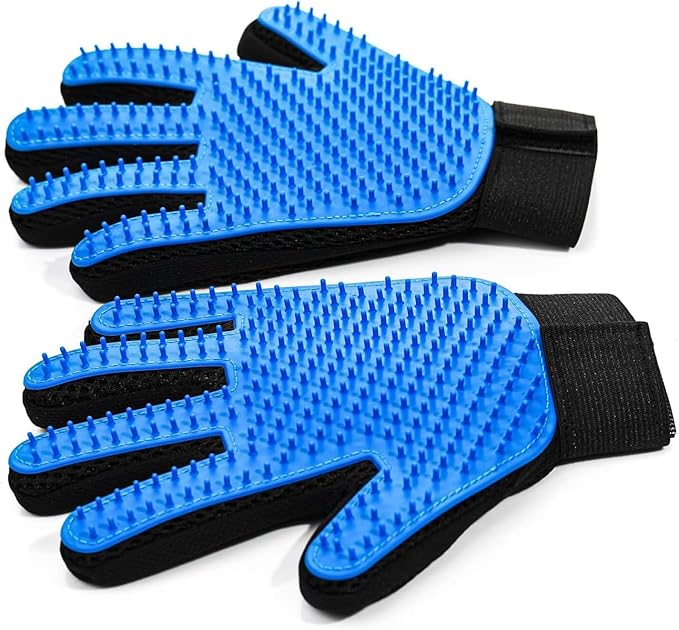 NVNAN Pet Hair Removal Glove for Dogs & Cats, 2-in-1 Deshedding Brush & Massage Mitt - Grooming Gloves for Shedding Contro...