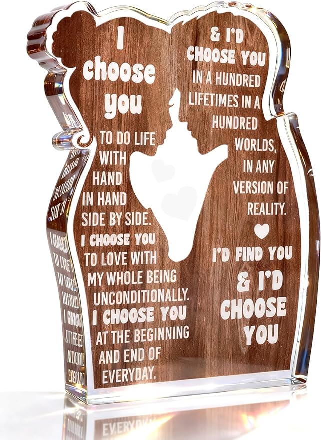 Gifts for Him Her Boyfriend Girlfriend, I Choose You Acrylic Sign Desk Decor, Birthday Gifts for Women Men, Anniversary We...