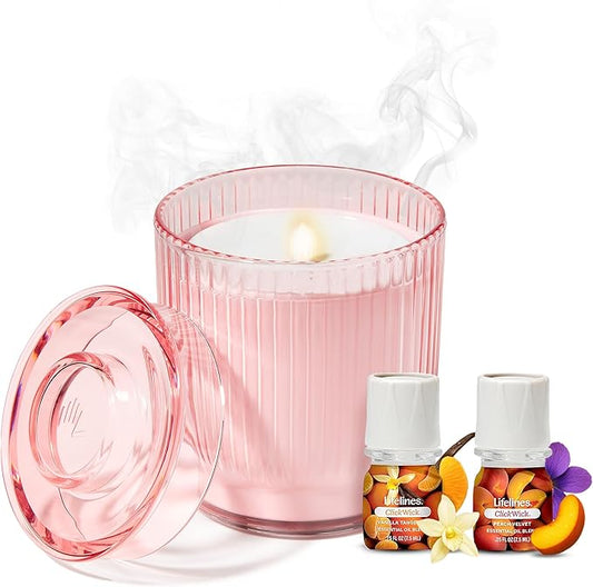 Lifelines Flameless Candle Aromatherapy Essential Oil Diffuser with 2 ClickWick Essential Oil Blends - Cordless & Waterles...