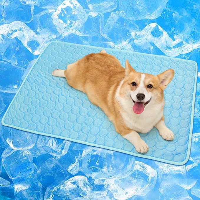 XinChangShangMao Dog Cooling Mat, Q-Max>0.4 Pet Dog Self Cool Pad, Ice Silk Washable Summer Cooled Mat for Dogs Cats, Kenn...