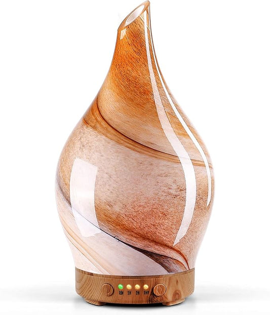 Porseme 150ml Essential Oil Diffuser Glass Color Changing Aroma Air Diffusers Aromatherapy Ultrasonic Cool Mist Humidifier...