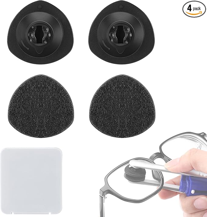 Enhon 4 Pcs Replacement Cleaner Pads Compatible with CarbonKlean Eyeglass Cleaner, Eye Glasses Cleaning Brush Pad Tool, fo...