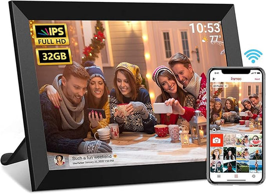 FRAMEO Digital Photo Frame, 10.1 Inch WiFi Digital Picture Frame with 1280x800 IPS HD Touch Screen, 32GB Storage Auto-Rota...