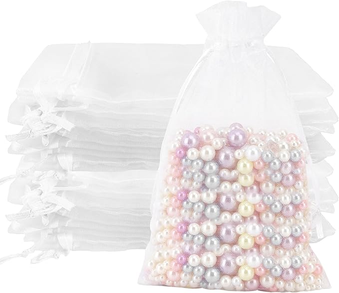 Organza Bags 4x6,50 Pcs Sheer Mesh Bags Drawstring,Small Mesh Gift Bags,Drawstring Gift Bags,Wedding Favor Bags,Candy Bags...