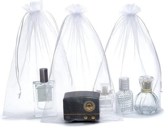 LOOKSGO 25 pcs 8x12 Inches Drawstring Organza Bags Wedding Party Favor Gift Candy Toys Makeup Pouches Gift Bag