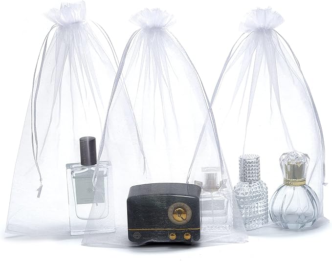 LOOKSGO 25 pcs 8x12 Inches Drawstring Organza Bags Wedding Party Favor Gift Candy Toys Makeup Pouches Gift Bag