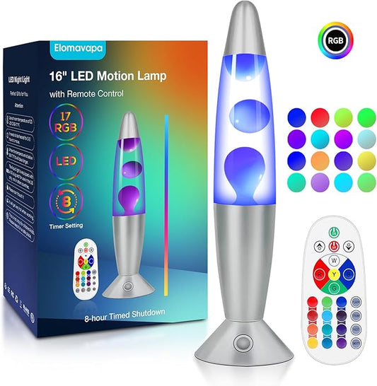 17 Colors Changing Liquid Motion Lamp with Remote: 16 Inch LED Night Light for Kids Adults - Relaxing Table lamp for Bedro...