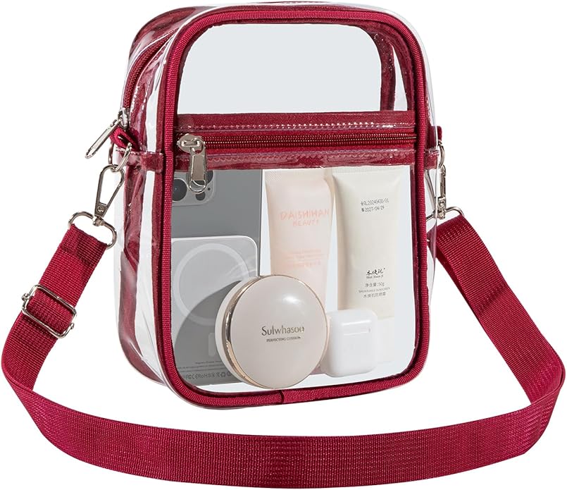 Clear Crossbody Bag - Waterproof Clear Tote Bag, Lightweight 0.3mm PVC Transparent Bag