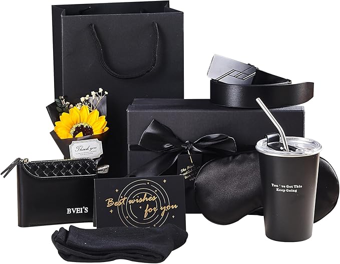 Domivra luxury gift set, specially designed for men, includes 9 items. The black premium gift box contains a thermos, leat...