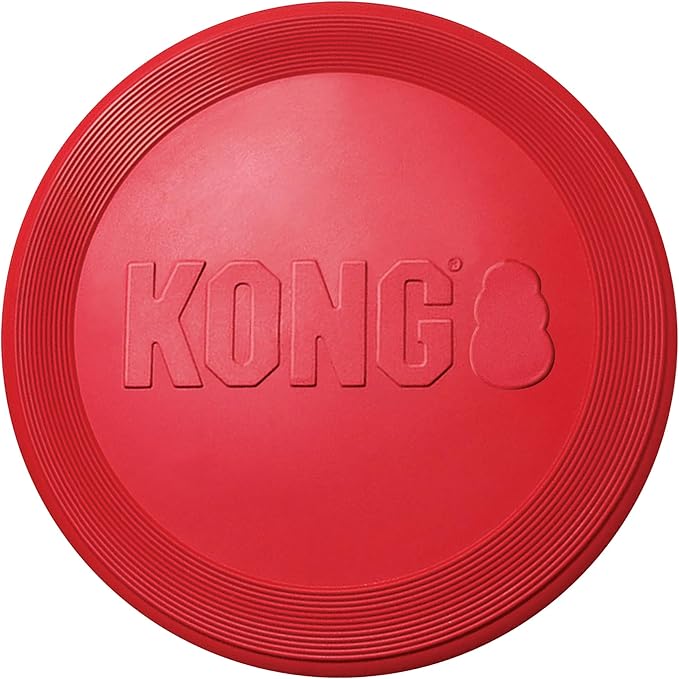 KONG Flyer - Durable Dog Toy for Outdoor Playtime - Natural Rubber Flying Disc, Dog Toy for Fetch - Safer Disc for Healthy...