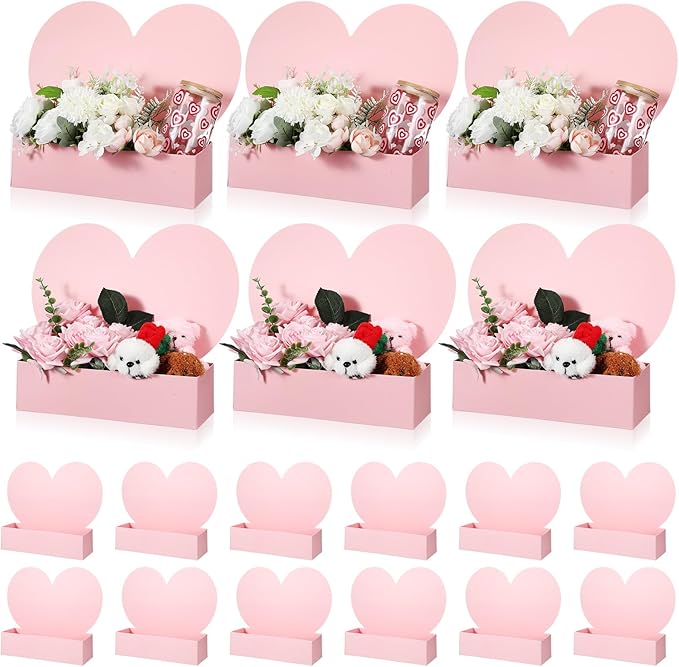 Mother's Day Heart Flower Gift Box Heart Shaped Flowers Boxes Bouquet Flower Gift Box Wedding/baby Shower Arrangements Pap...