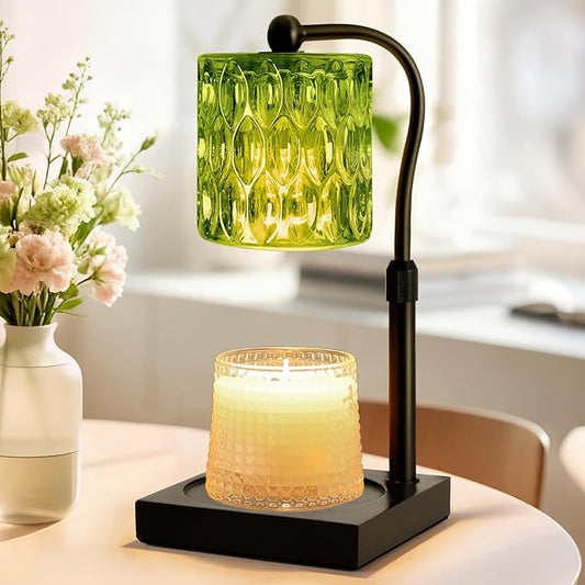 Candle Warmer Lamp Adjustable Height with Timer Dimmer, Dimmable Glass Wax Melt Warmer Light for Scented Jar, Present for ...