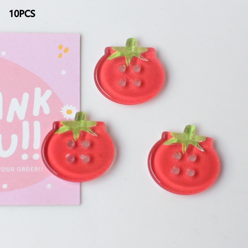Portable Home Cute Tomato Button Ornament Accessories