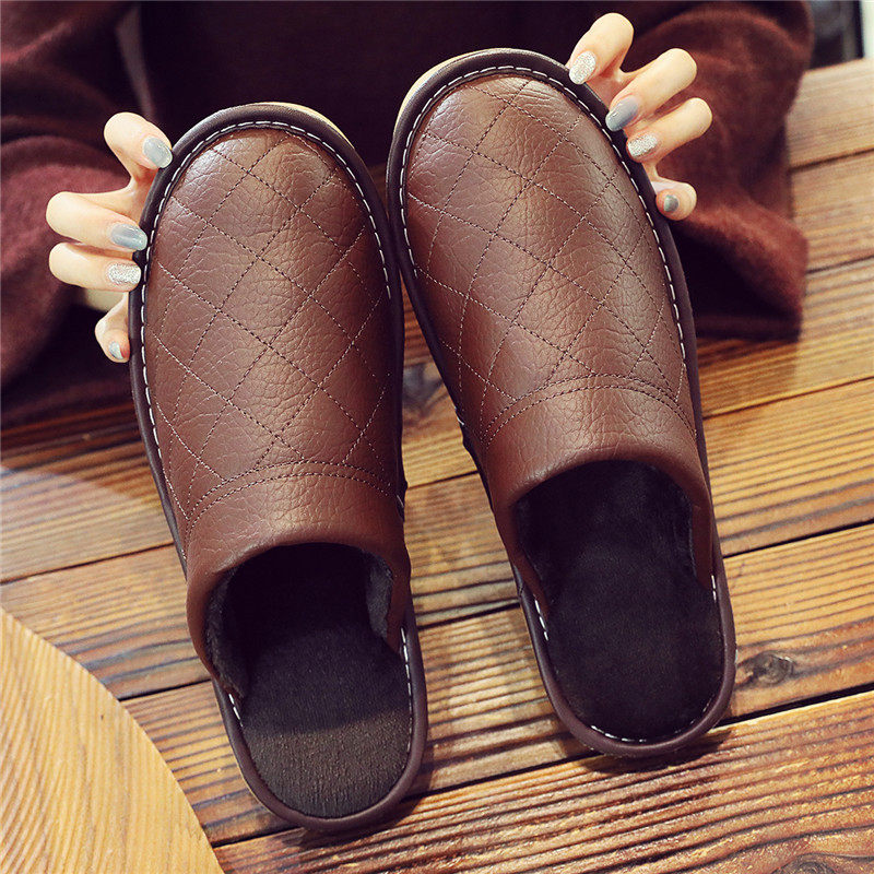 Home Leather Slippers For Men And Women