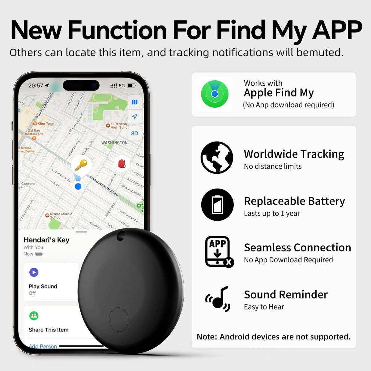 Airtag Bluetooth Alarm Dogs And Cats GPS Pet Tracker