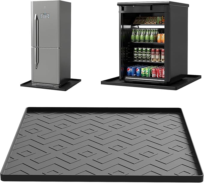EWX Mini Fridge Silicone Mat 19.7"x19.7"x0.5" - Non-Slip, Spill-Proof, Drip Prevention | Ideal for Refrigerators, Washing ...