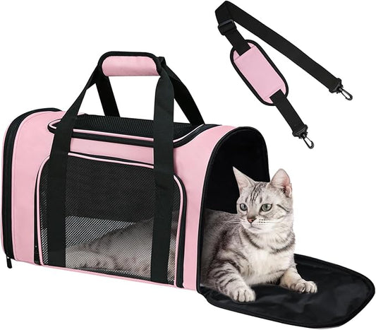 FOORLON Cat Carrier Soft for Pets Up to 15 Lbs, Cat Travel Bag Soft-Sided with Padded Shoulder Strap, Pet Dog Carriers for...