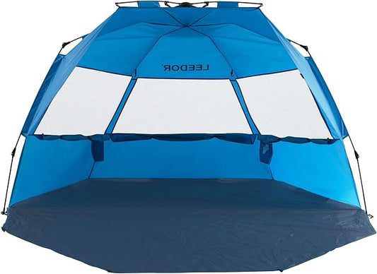 LEEDOR® Beach Tent Sun Shelter Instant Beach Umbrella with UPF 50+ UV Portable Windproof Pop Up Shade for 3 to 4 Person fo...