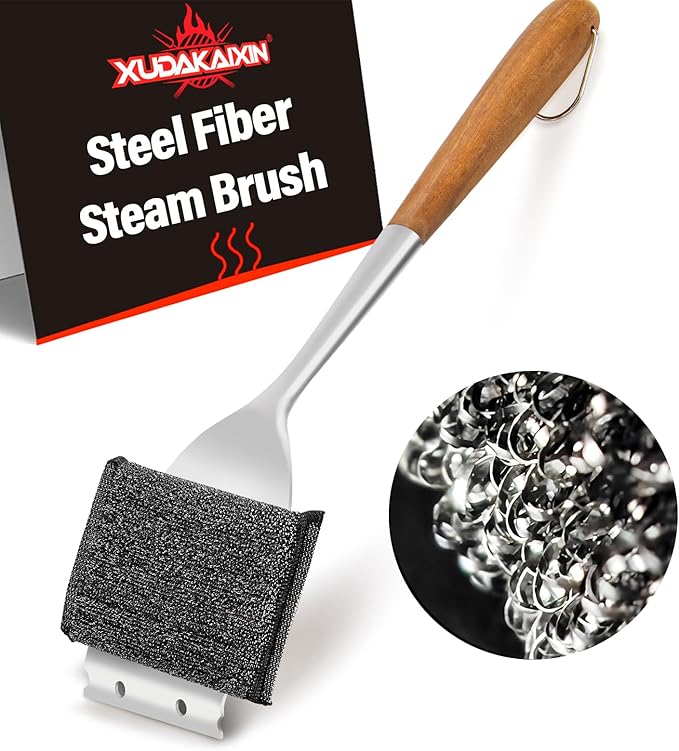 XUDAKAIXIN Grill Brush Bristle Free,Unique Steel Fibers Pad [Safe & Efficient] Perfect for Any Grill/Flat Tops Griddles,Sa...