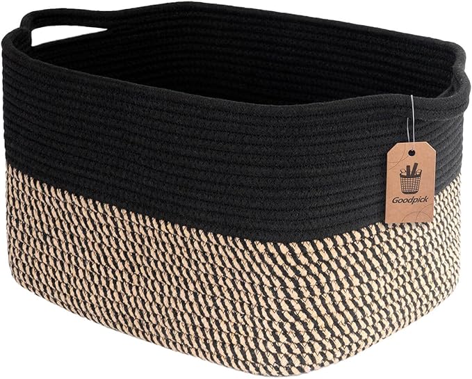 Goodpick Cube Storage Bins - Towel, Book, Cloth, Shoes, Closet Shelf Woven Baskets for Office, Baby Laundry, Toys, 13''x1...
