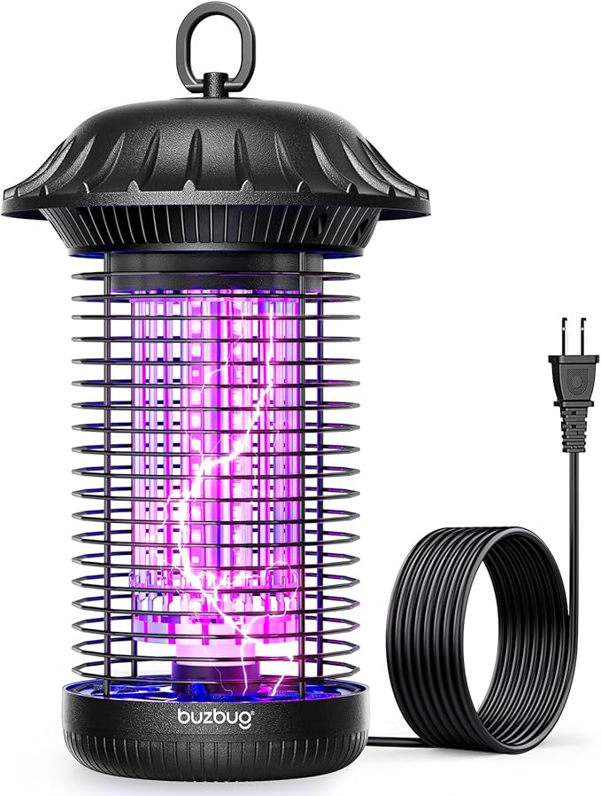 Buzbug LED Bug Zapper Indoor Outdoor, Up to 50000 Hrs Lifespan Lamp, Energy Saving & Dual Band Attraction, 5.6 ft Power Co...