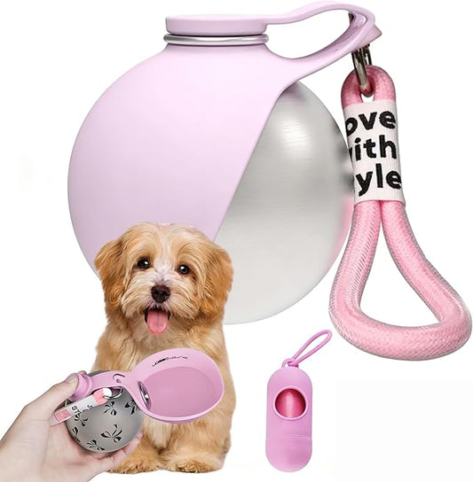 2-in-1 Portable Dog Water Bottle for Small Dogs, Foldable Pet Water Bottle, Portable Super Design Dog Water Bottle for Sma...