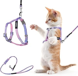 TIESOME Cat Harness and Leash Set, Adjustable Gradient Kitten Harness Escape Proof Harness with Leash for Kitty Outdoor Wa...