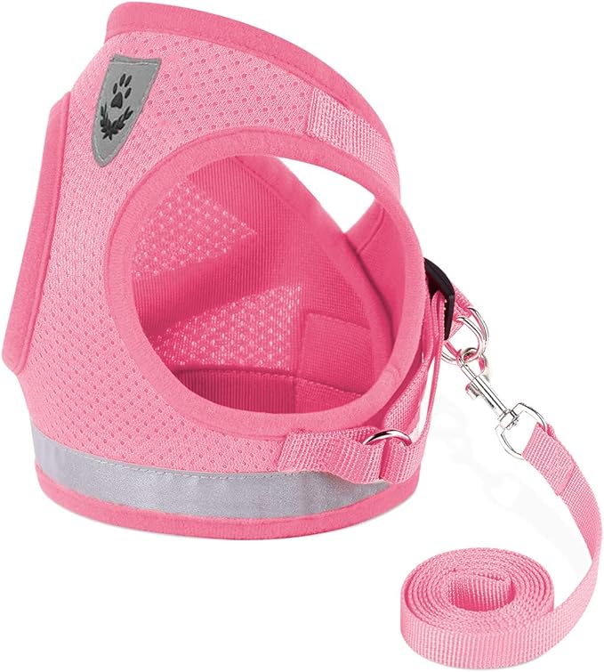 Cat Harnesses and Puppy Harness with Leashes Set, Escape Proof Cat Harness, Adjustable Reflective Soft Mesh Vest Fit Puppy...